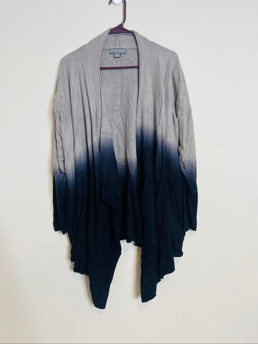 Barefoot Dreams Cozy Chic Lite Black Gray Ombre Sweater Cardigan Sz 2x